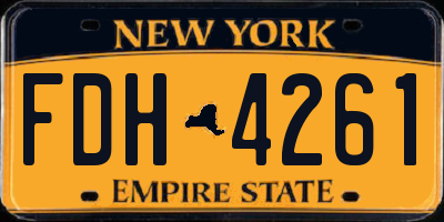 NY license plate FDH4261