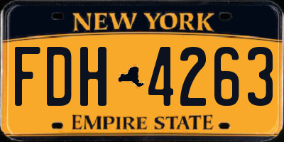 NY license plate FDH4263