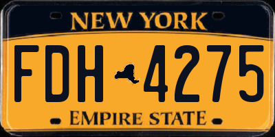 NY license plate FDH4275