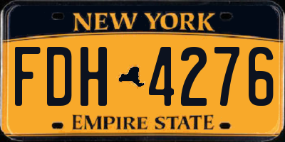 NY license plate FDH4276