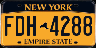 NY license plate FDH4288