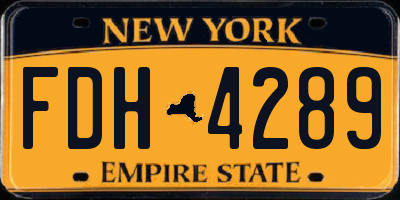 NY license plate FDH4289