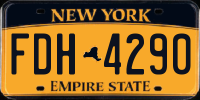 NY license plate FDH4290