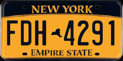 NY license plate FDH4291