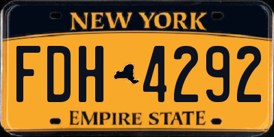 NY license plate FDH4292