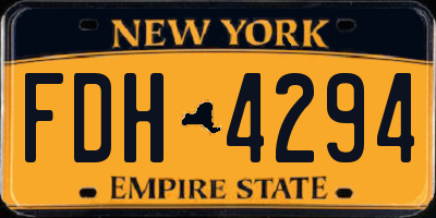NY license plate FDH4294