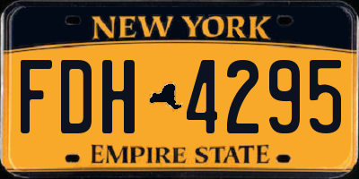 NY license plate FDH4295