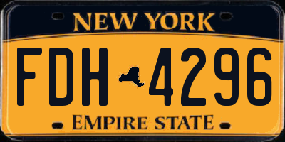 NY license plate FDH4296