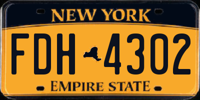 NY license plate FDH4302