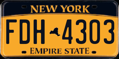 NY license plate FDH4303