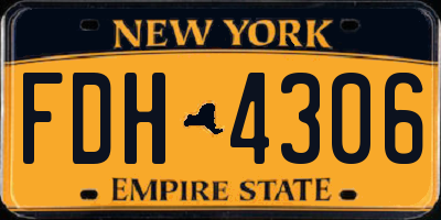 NY license plate FDH4306