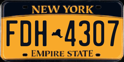 NY license plate FDH4307