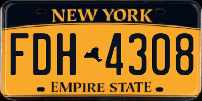 NY license plate FDH4308