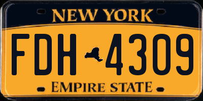 NY license plate FDH4309