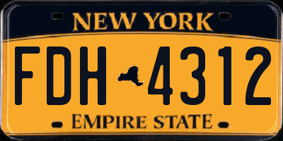 NY license plate FDH4312