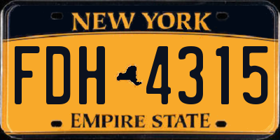 NY license plate FDH4315