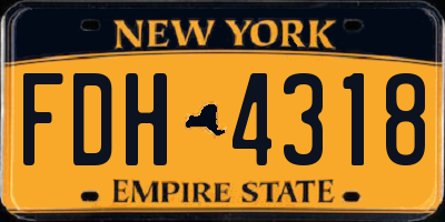 NY license plate FDH4318