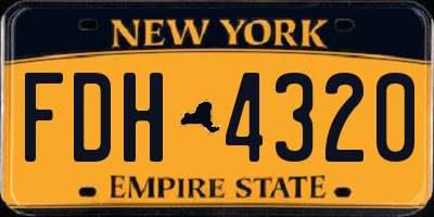 NY license plate FDH4320