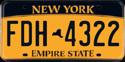 NY license plate FDH4322