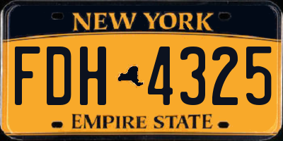 NY license plate FDH4325