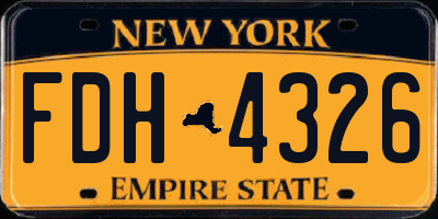 NY license plate FDH4326