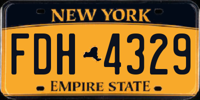 NY license plate FDH4329