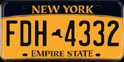 NY license plate FDH4332
