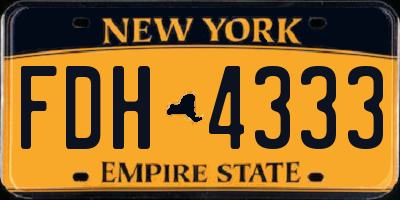 NY license plate FDH4333