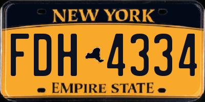 NY license plate FDH4334