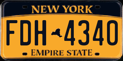 NY license plate FDH4340