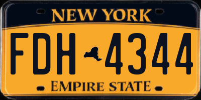 NY license plate FDH4344