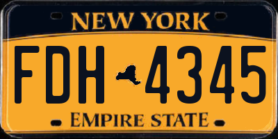 NY license plate FDH4345