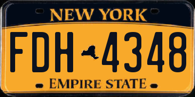 NY license plate FDH4348