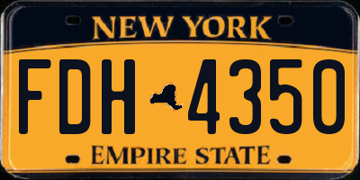 NY license plate FDH4350