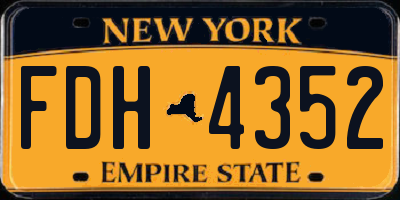 NY license plate FDH4352