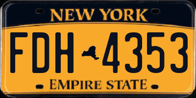 NY license plate FDH4353
