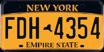 NY license plate FDH4354