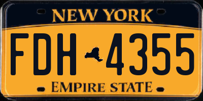 NY license plate FDH4355