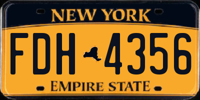 NY license plate FDH4356