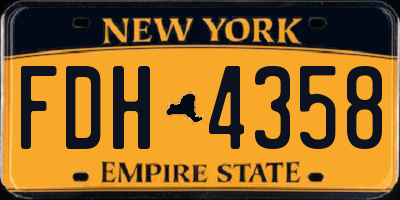 NY license plate FDH4358