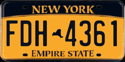 NY license plate FDH4361