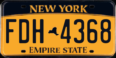 NY license plate FDH4368