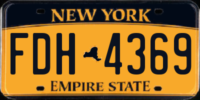 NY license plate FDH4369