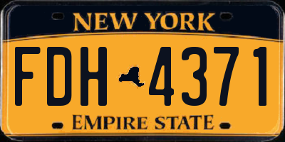 NY license plate FDH4371