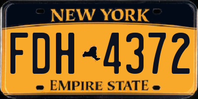 NY license plate FDH4372
