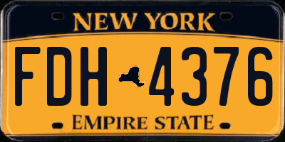 NY license plate FDH4376