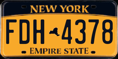 NY license plate FDH4378