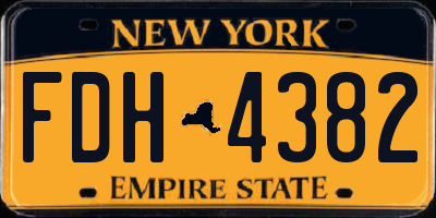 NY license plate FDH4382