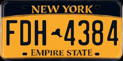 NY license plate FDH4384