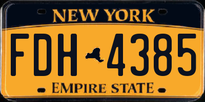 NY license plate FDH4385